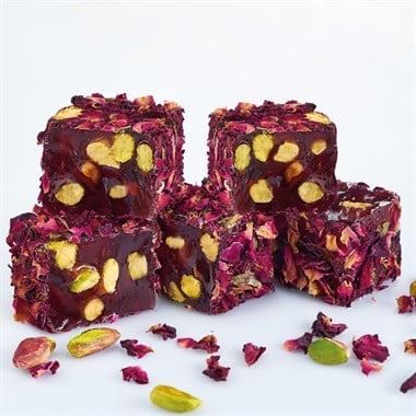 Rose Petal Covered Turkish Delight with Pistachio 500g