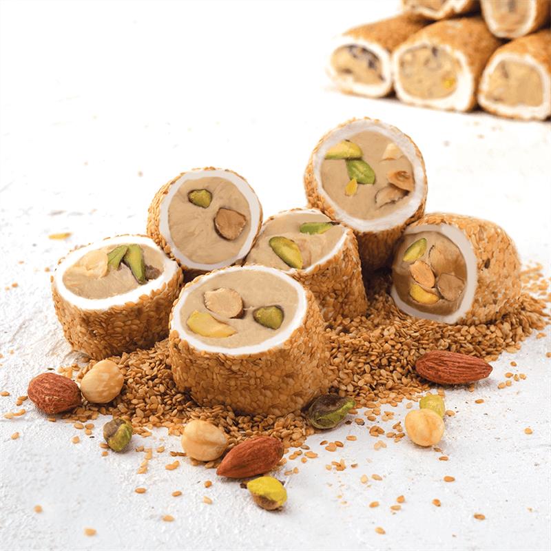 Hurrem Sultan Stuffed Turkish Delight with Sesame, Tahini, Pistachio, Hazelnut, Almond 600g