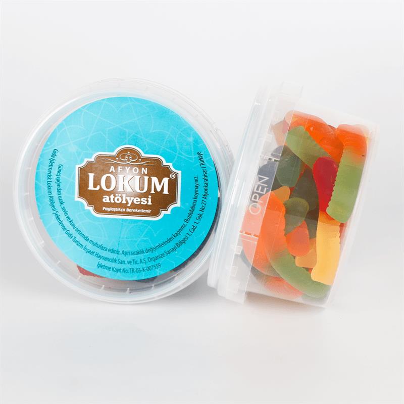Мягкие конфеты со вкусом смешанных фруктов (в форме червячков) 120 г