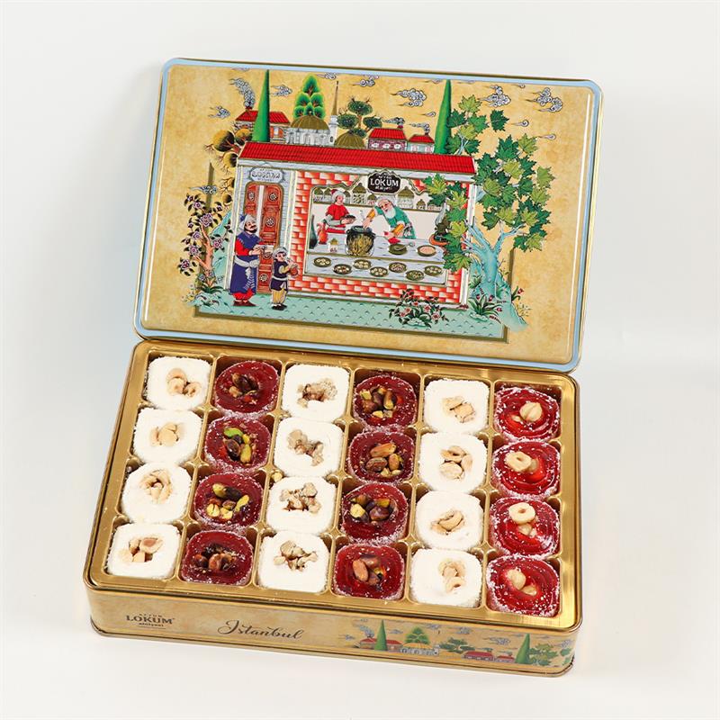 Nar Aromalı Antep Fıstıklı,Fındıklı  & Sultan Fındıklı Cevizli Lokum  800g 