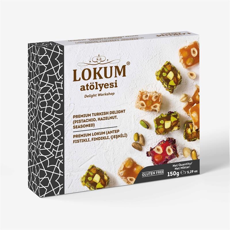 Premium Turkish Delight (Pistachio, Hazelnut, Flavored) 150g