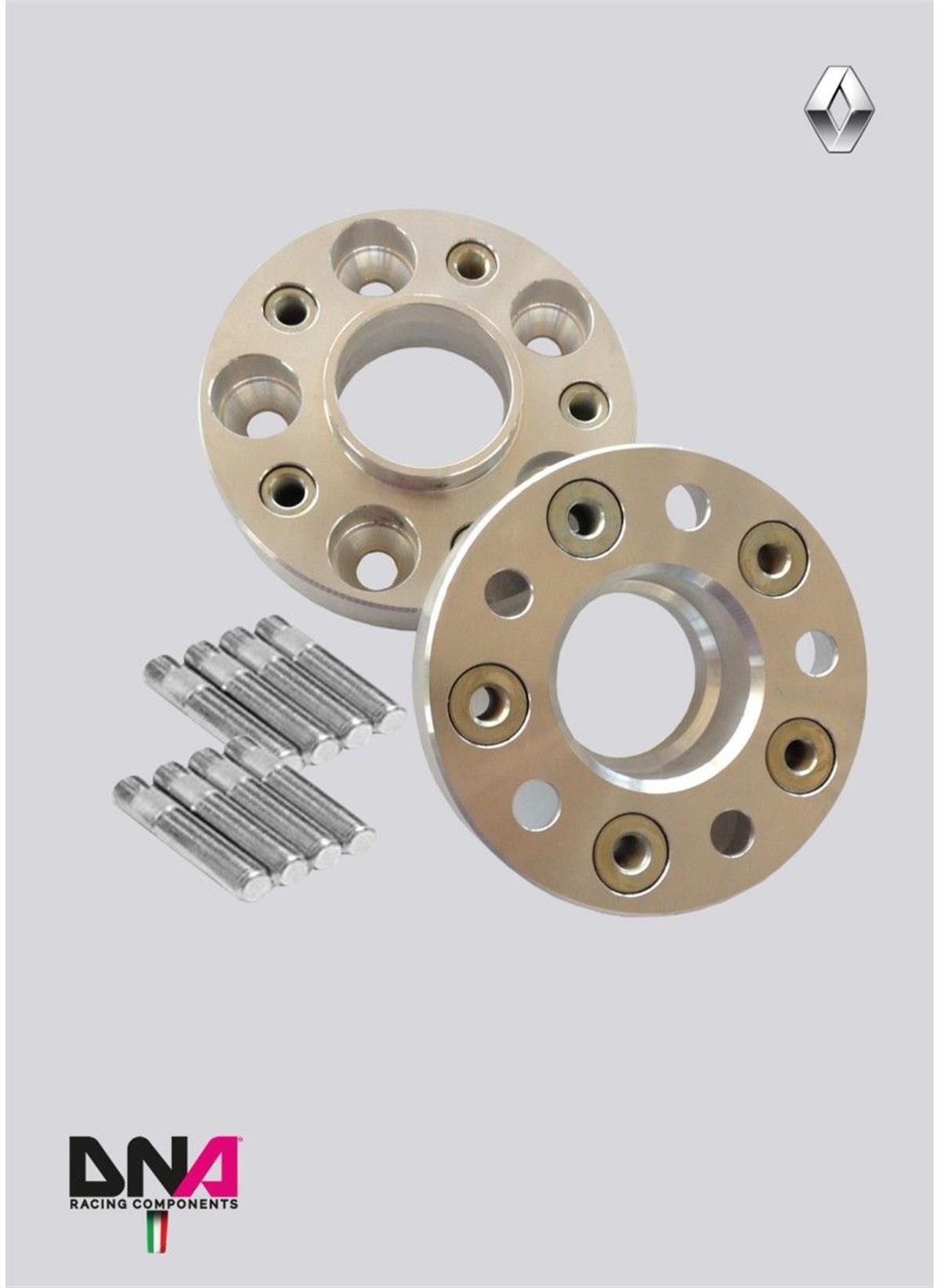 Renault Clio 4 And Rs Wheel Spacers (Pair) 25Mm With Inserts + Bolts And Nuts Kit ( Pc0727 )