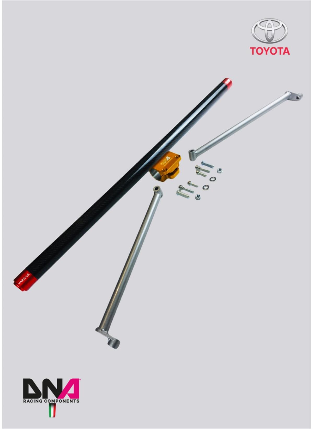 Yaris Gr Carbon Fiber Rear Strut Bar With Tie Rods ( Pc1697 )