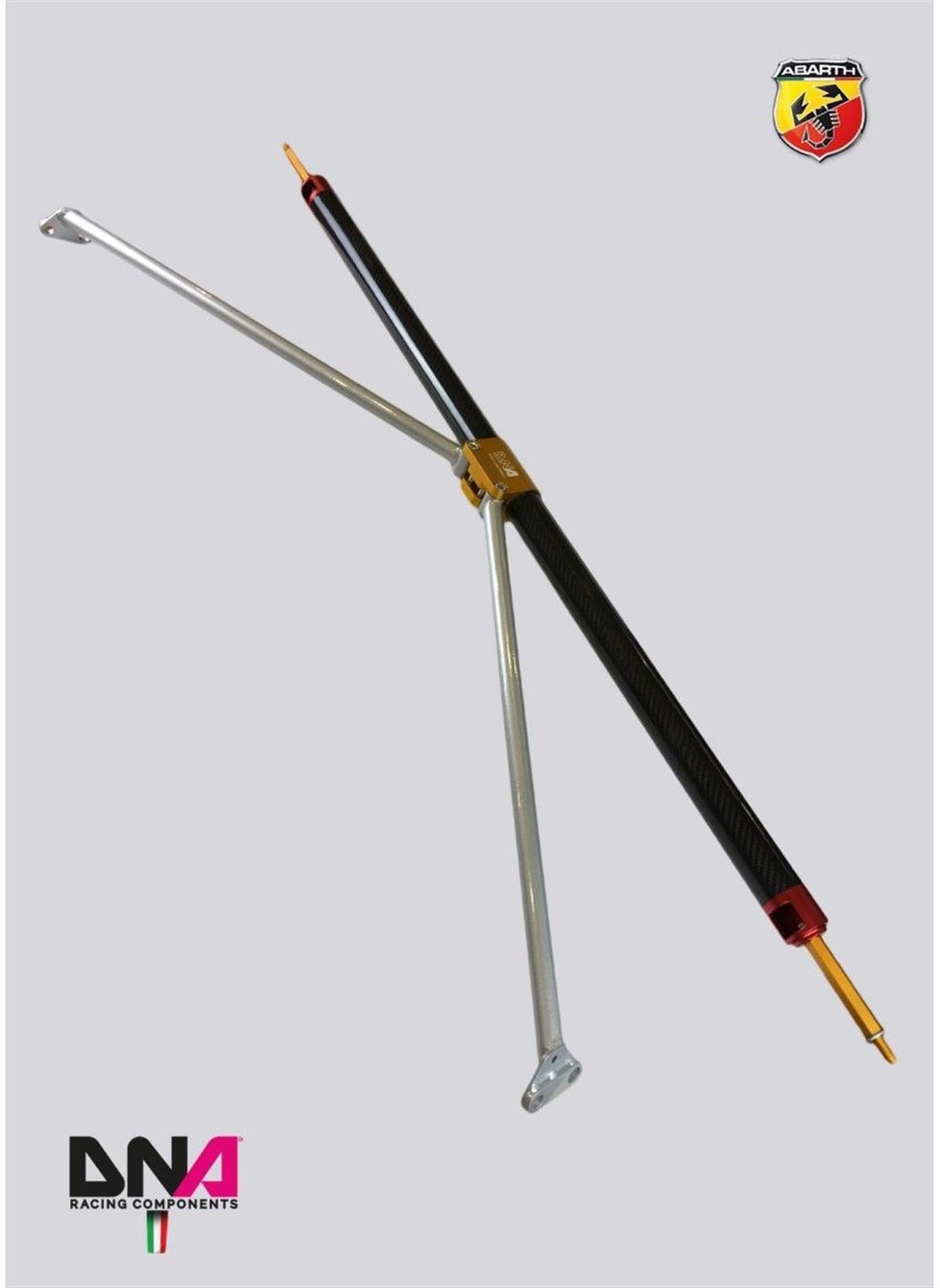 Fiat 500 Eu Carbon Rear Strut Bar With Tie Rods Kit (4 Seats) ( Pc1696 )
