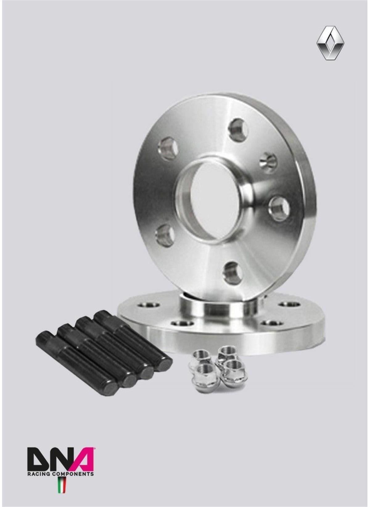 Renault Clio 3 Rs Wheel Spacers (Pair) 20 Mm + Studs + Motorsport Nuts Kit (Not For Clio 3 Standard) ( Pc0356 )