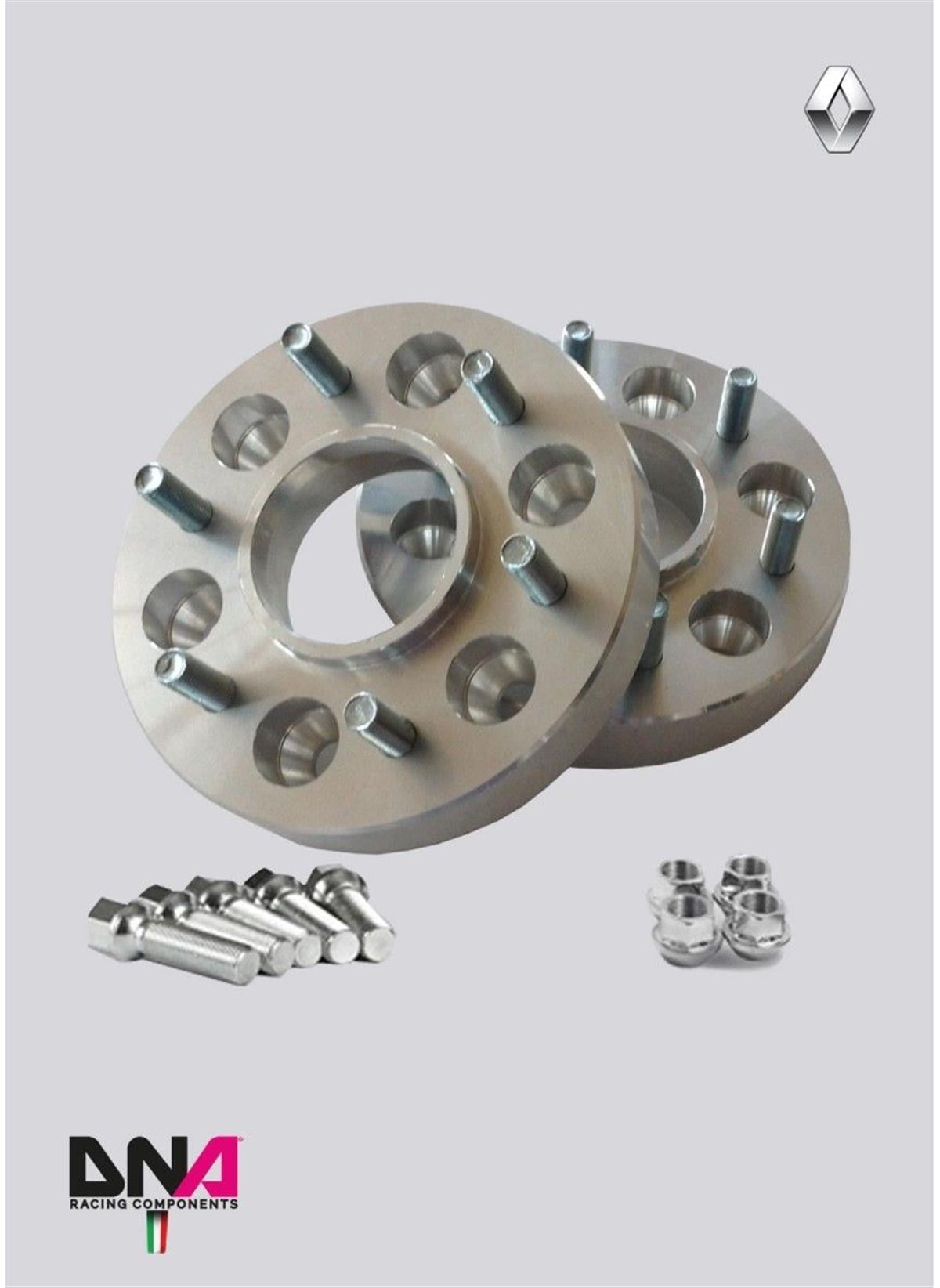 Renault Clio 4 And Rs  Wheel Spacers (Pair) 30Mm Double Holes Patterns + Bolts And Nuts Kit ( Pc0729 )