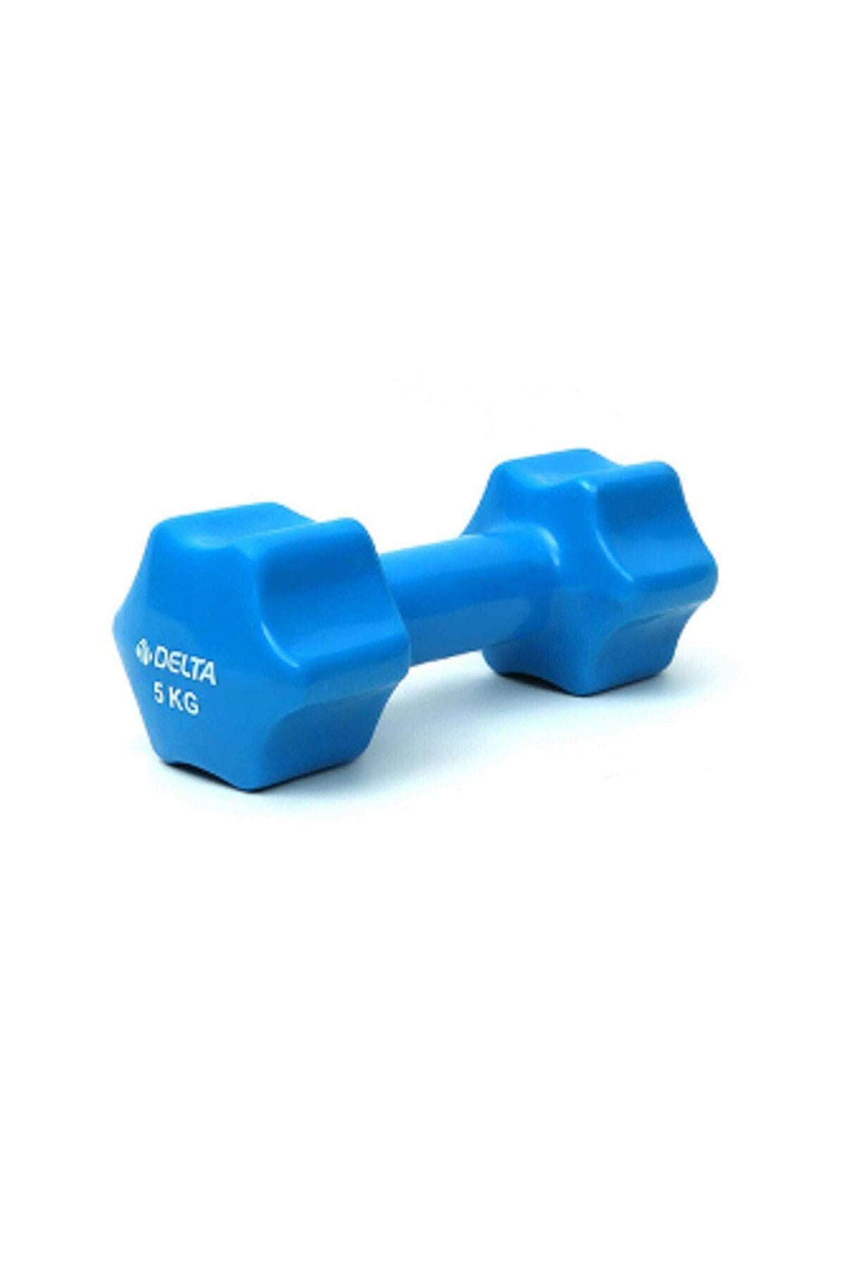 DeltaDelta 5 Kg x 1 Adet Deluxe Pvc Kaplama Mavi Demir Dambıl