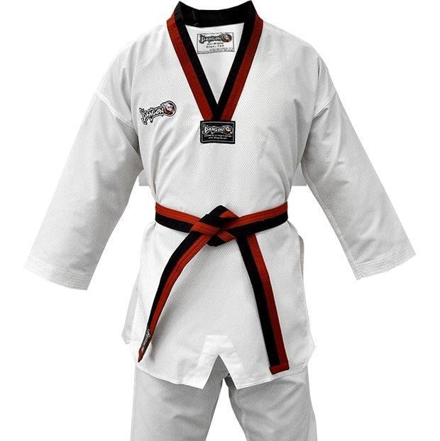 DragonDo 13110 Pum Yaka - Siyah Kırmızı Yaka Taekwondo Elbisesi