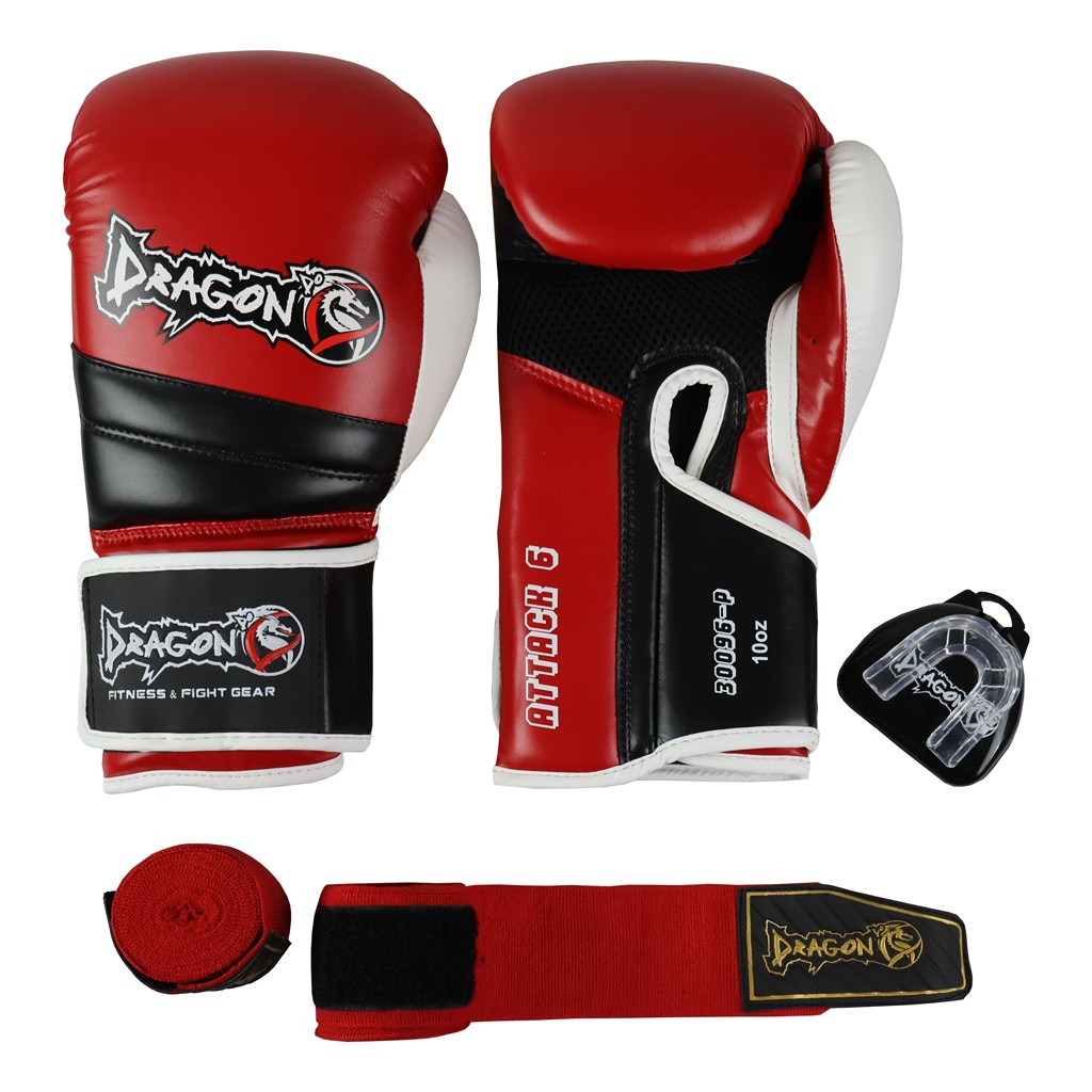 DragonDo 30096-P Attack-6 Boks Eldiveni Seti (Eldiven+Bandaj+Dişlik)
