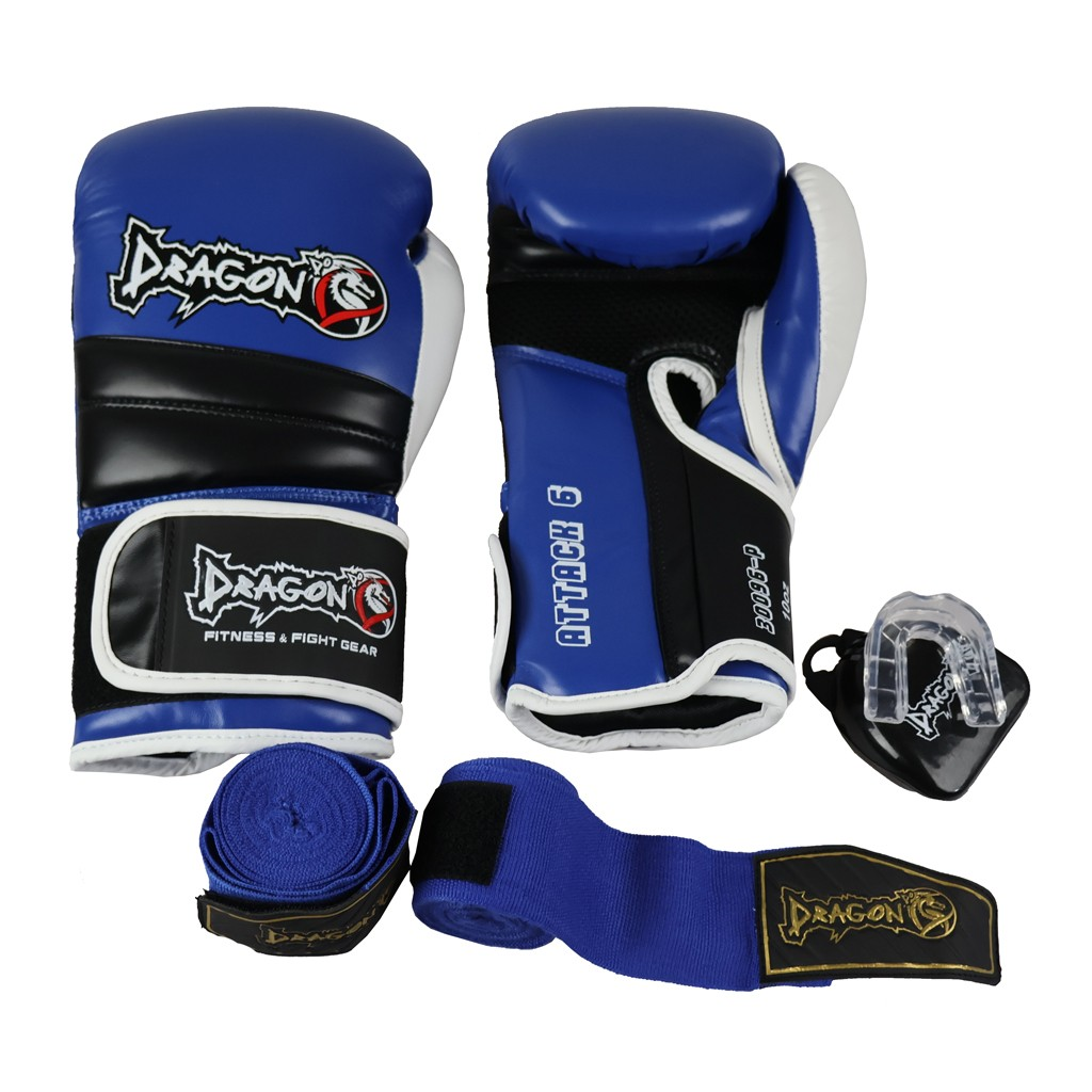 DragonDo 30096-P Attack-6 Boks Eldiveni Seti (Eldiven+Bandaj+Dişlik)