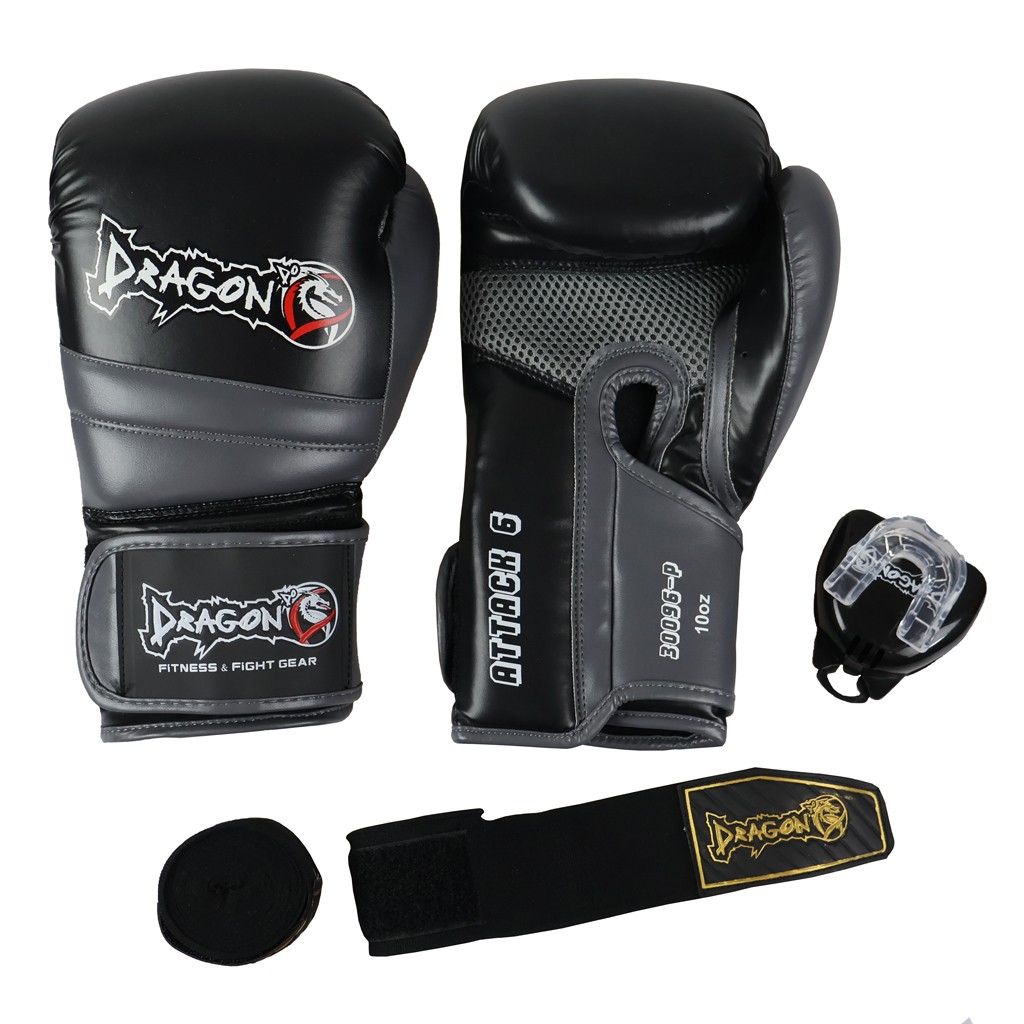 DragonDo 30096-P Attack-6 Boks Eldiveni Seti (Eldiven+Bandaj+Dişlik)