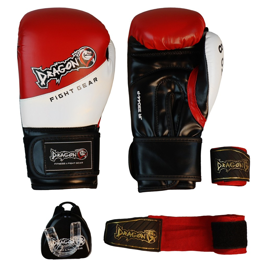 DragonDo 33044-P JR Çocuk Boks Eldiveni Seti (Eldiven+Bandaj+Dişlik)