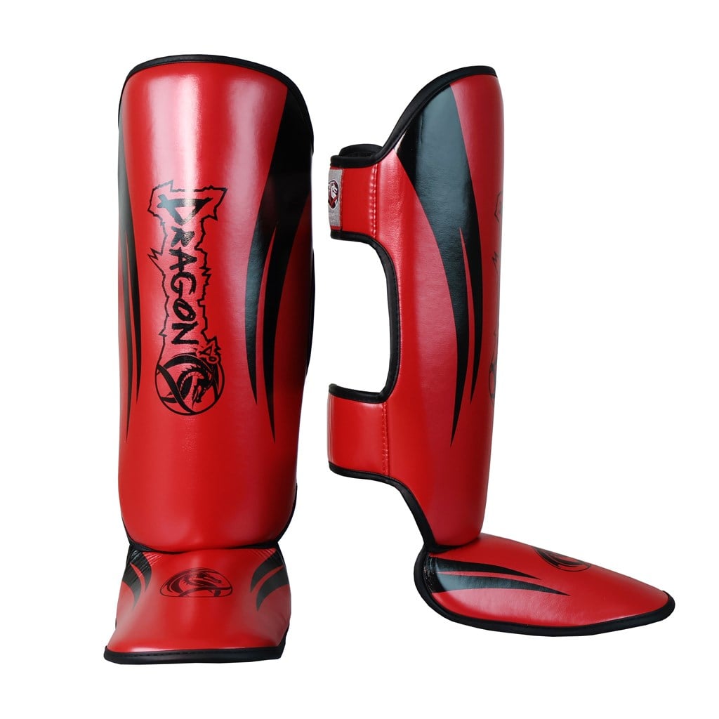 DragonDo 40716-P Kaval Ayak Koruyucu Kırmızı Kick Boks Kaval Koruyucu