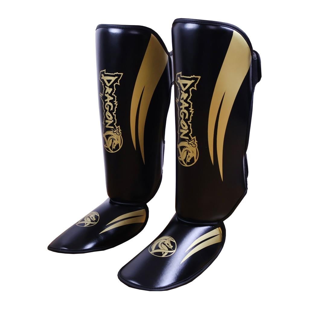 DragonDo 40716-P Kaval Ayak Koruyucu Siyah Gold Kick Boks Kaval Koruyucu