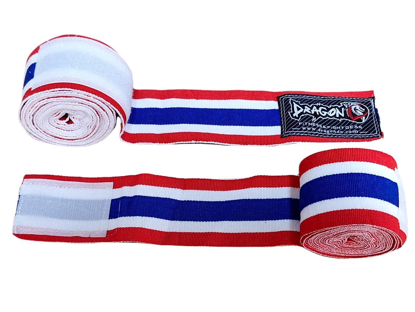 DragonDo 83818 Thailand Bayraklı 5 Metre Elastik Bandaj Boks Bandajı Muay Thai Bandajı Kick Boks Bandajı