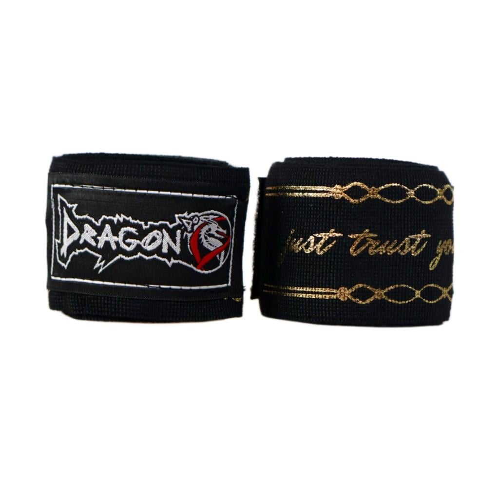 DragonDo 83831 Just Trust Yourself Gold Logolu 3,5 Metre Bandaj Boks Bandajı