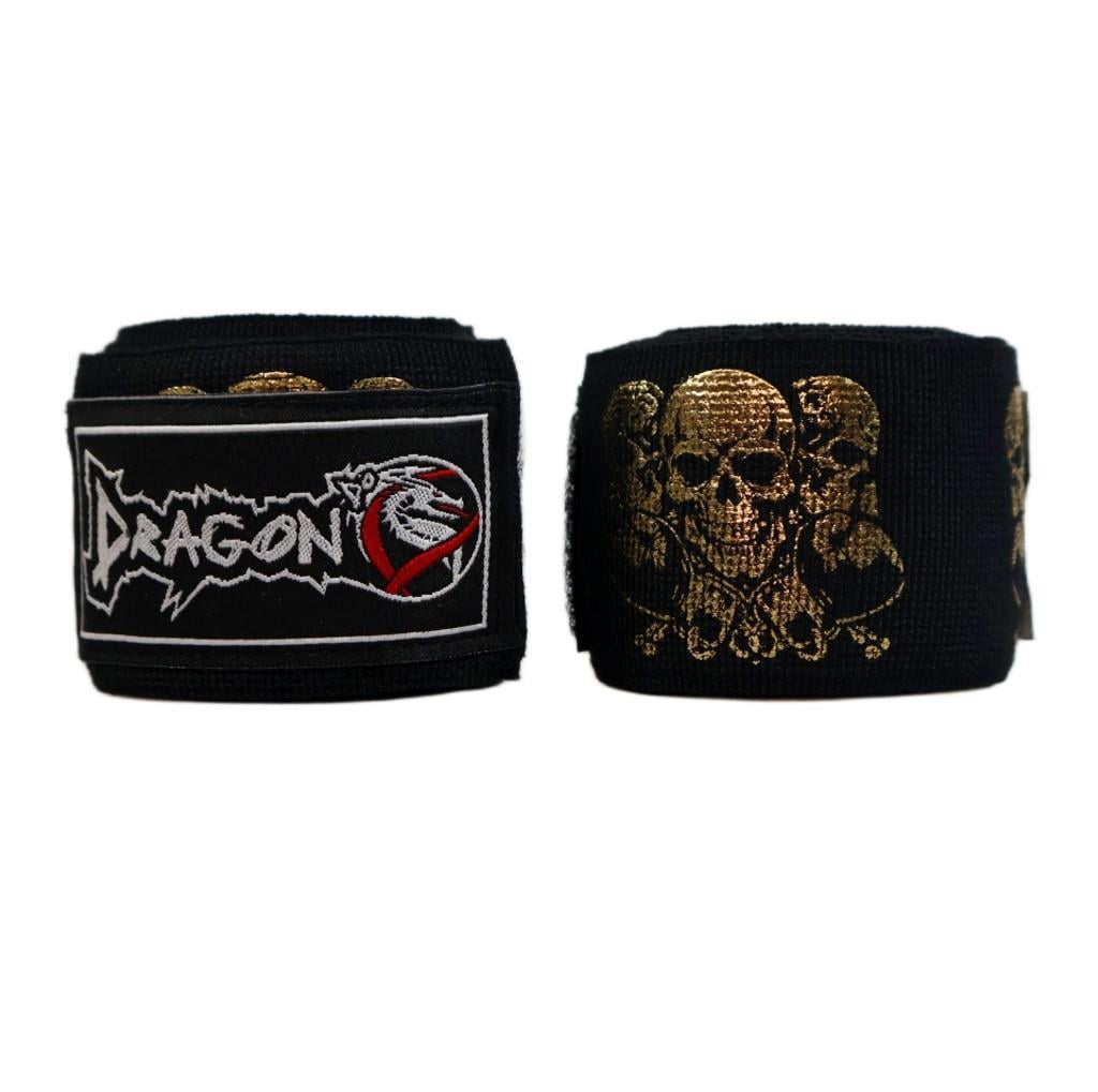 DragonDo 83831 Skull Gold 3,5 Metre Bandaj Gold Kuru Kafalı Boks Bandajı
