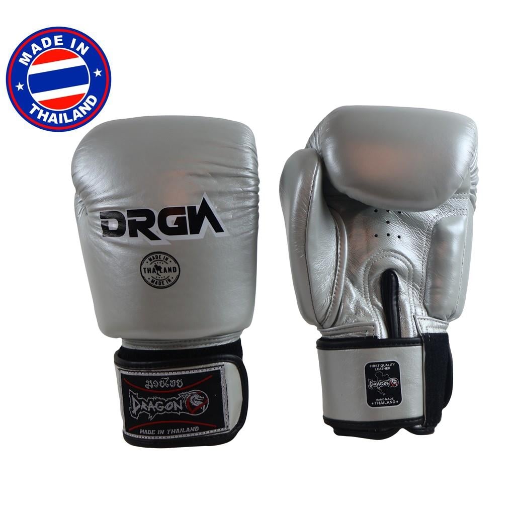 DragonDo DRGN-G3 Hakiki Deri Boks Eldiveni Gümüş Kick Boks Eldiveni