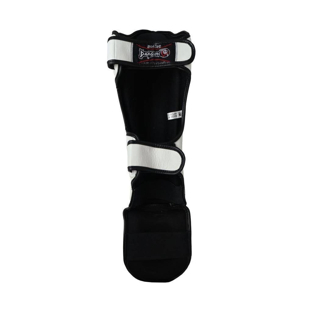 DragonDo DRGN-T51 Hakiki Deri Kaval Koruyucu Beyaz Profesyonel Kick Boks Kaval Koruyucu