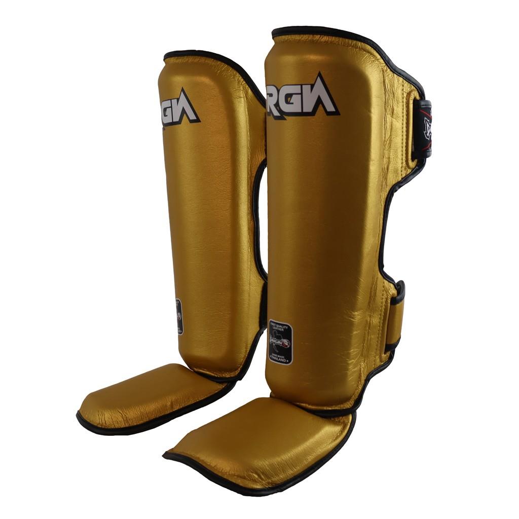 DragonDo DRGN-T52 Hakiki Deri Kaval Koruyucu Gold Kick Boks Kaval Koruyucu