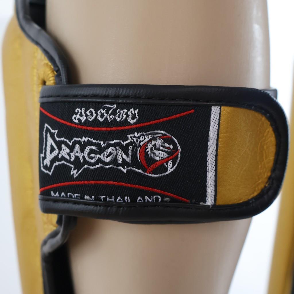 DragonDo DRGN-T52 Hakiki Deri Kaval Koruyucu Gold Kick Boks Kaval Koruyucu