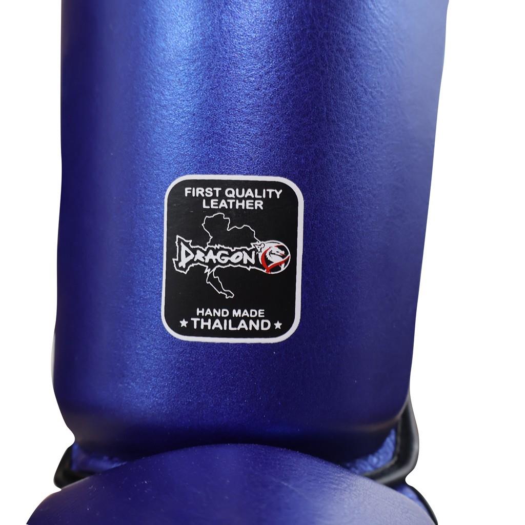 DragonDo DRGN-T52 Hakiki Deri Kaval Koruyucu Mavi Muay Thai Kaval Koruyucu