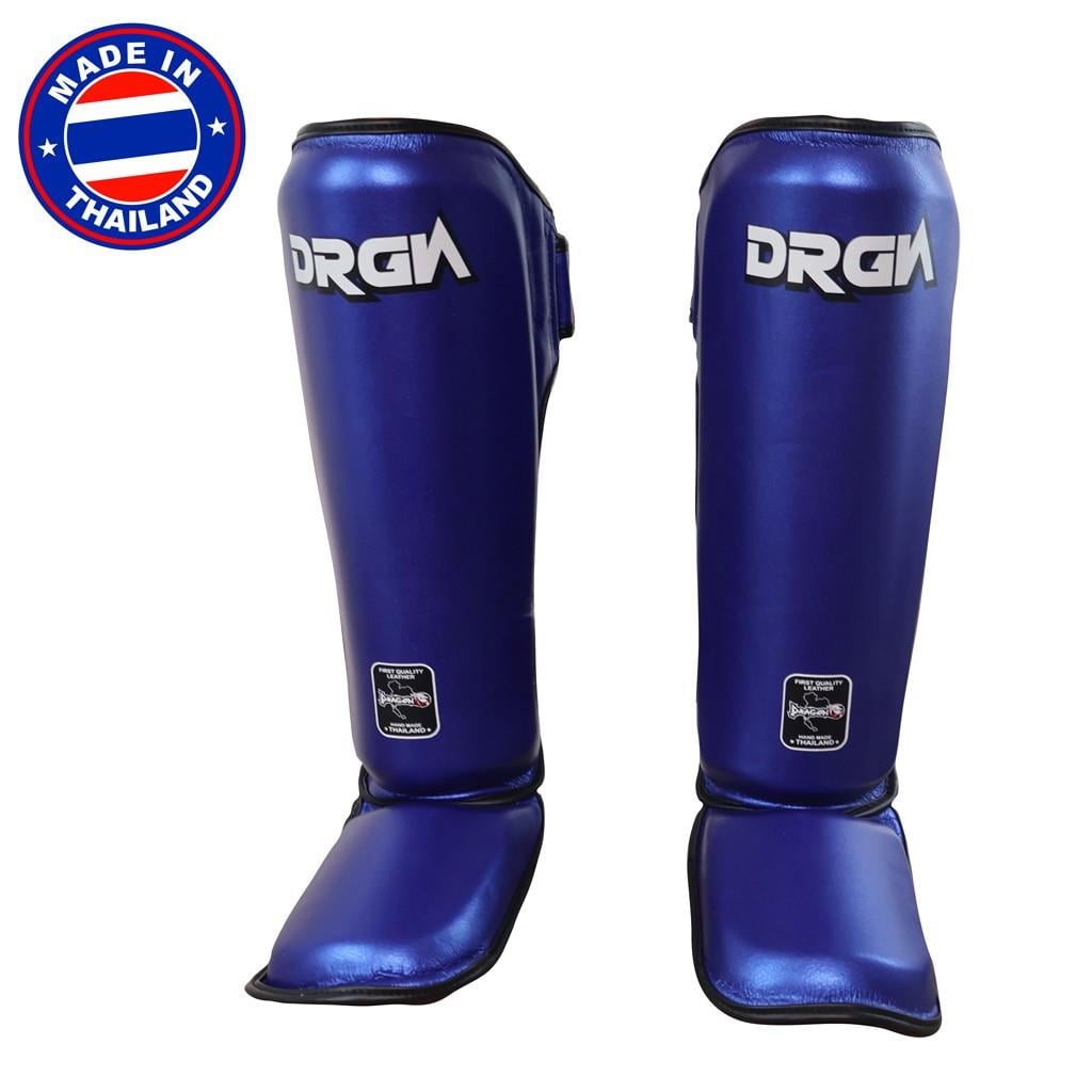 DragonDo DRGN-T52 Hakiki Deri Kaval Koruyucu Mavi Muay Thai Kaval Koruyucu