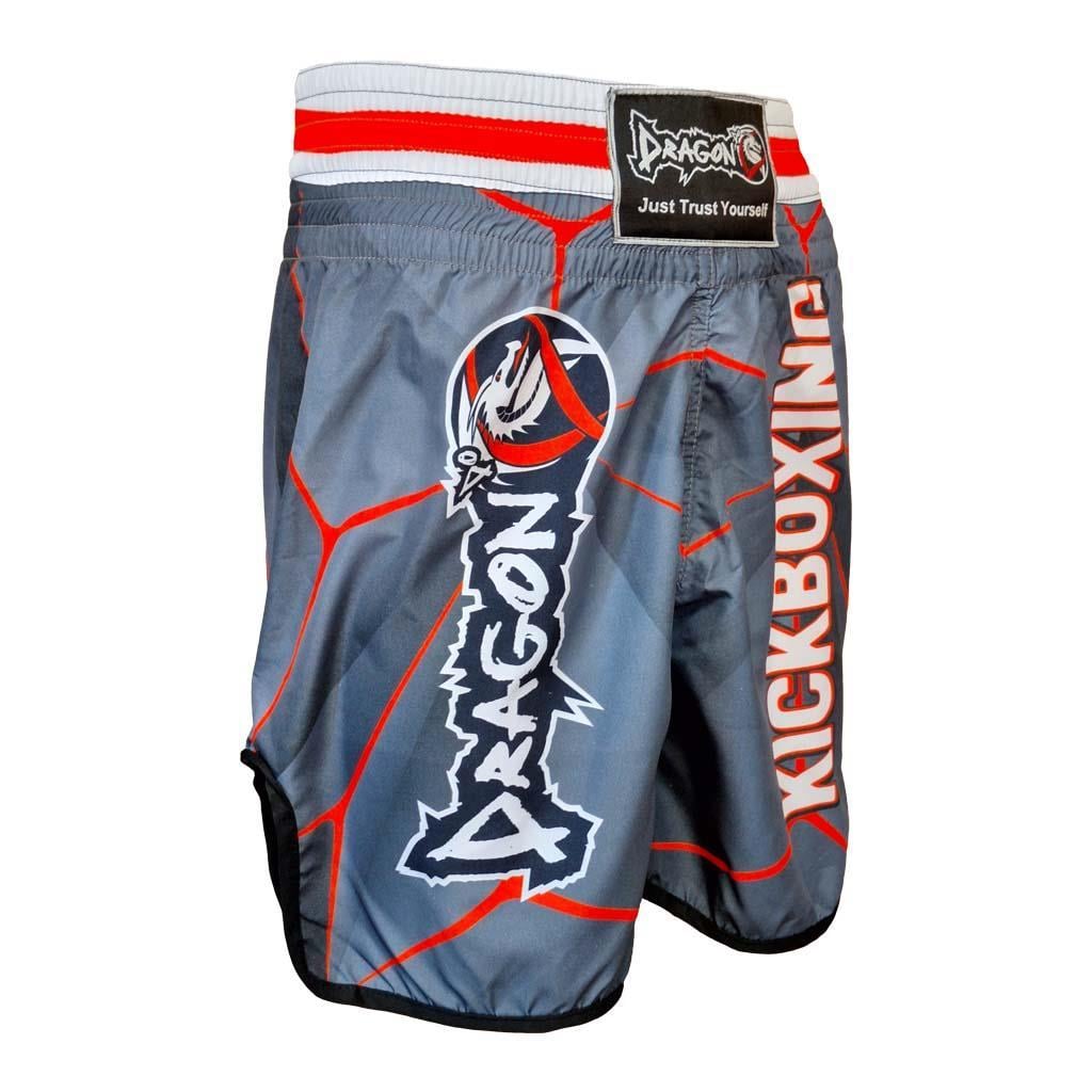 DragonDo KB243 Kick Boks Şortu Kick Boxing Antrenman Şortu Gri Desenli Şort