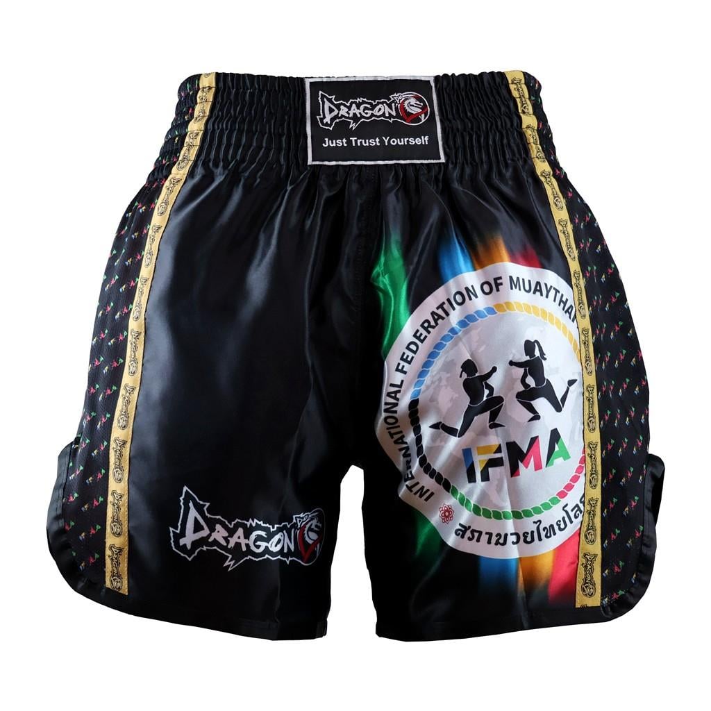 DragonDo MT2025 IFMA Logolu Muaythai Şortu Baskılı Muay Thai Şortu