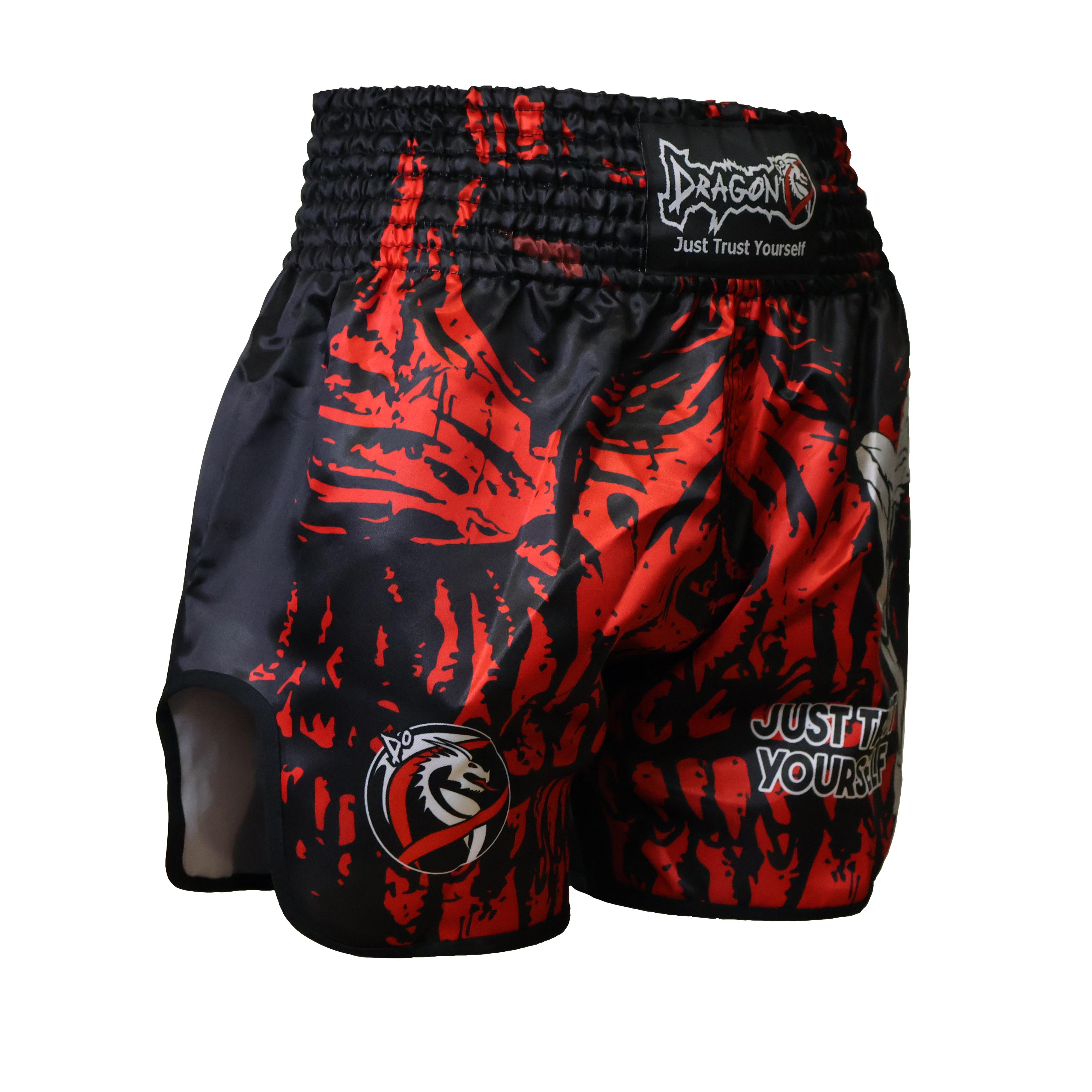 DragonDo MT3012 Red Skull Muaythai Şortu Dijital Baskılı Muay Thai Şortu