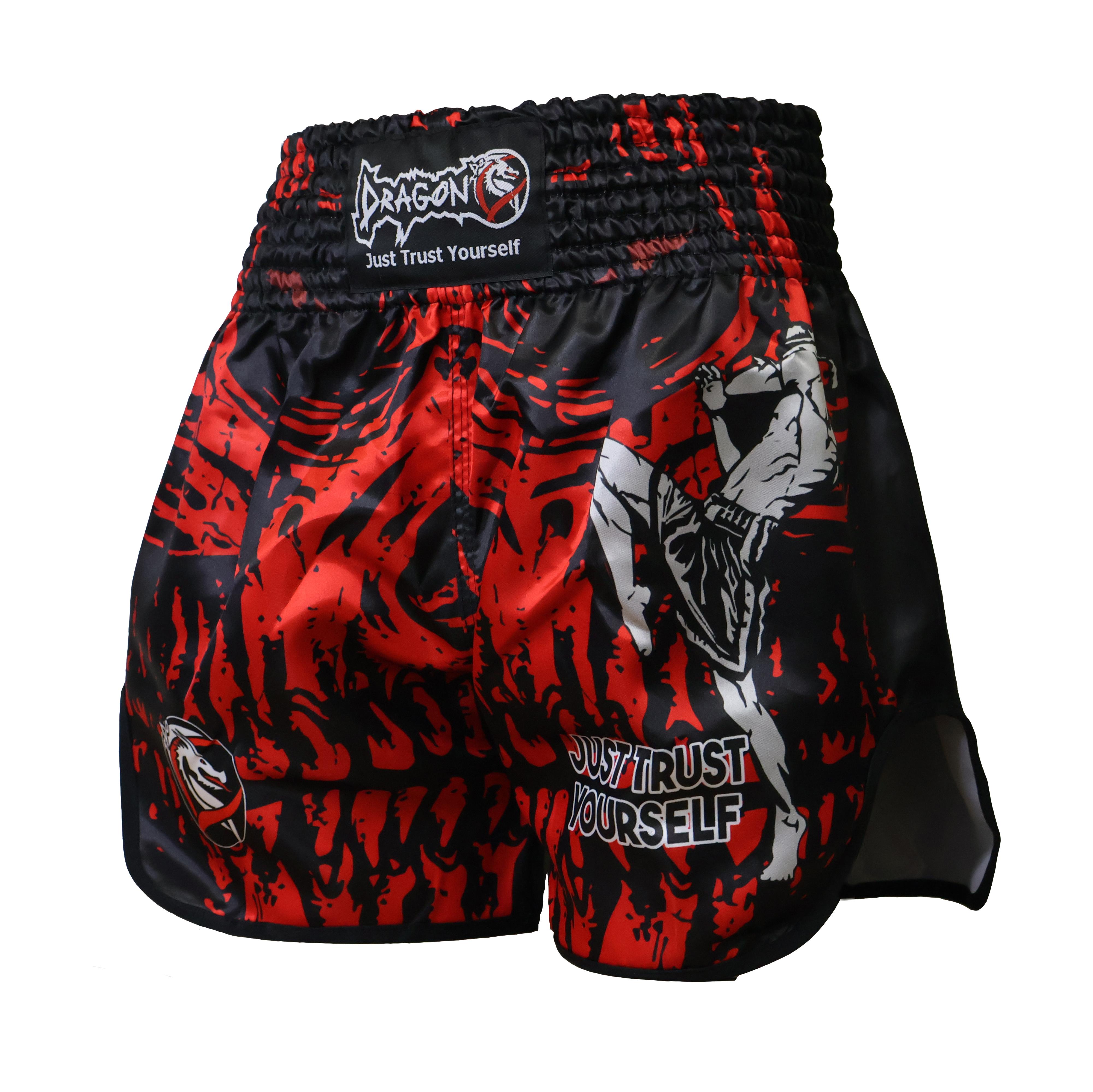 DragonDo MT3012 Red Skull Muaythai Şortu Dijital Baskılı Muay Thai Şortu