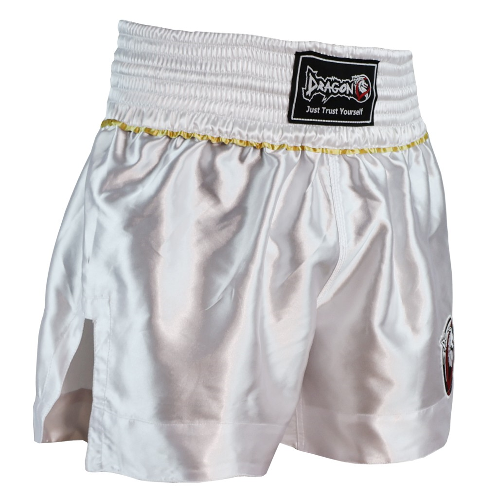 DragonDo MT3033 Muaythai Şortu Beyaz Kick Boks Şortu 
