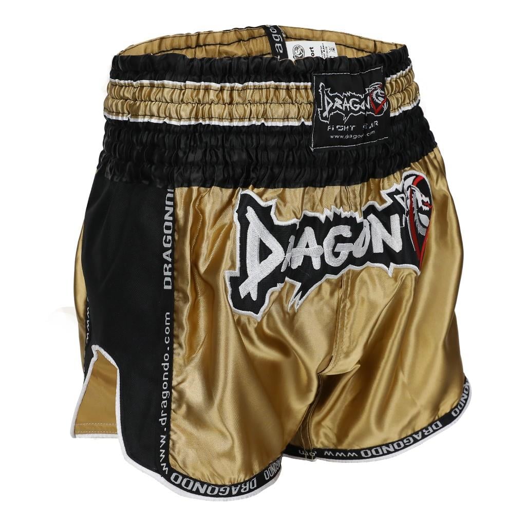 DragonDo MT3075 Retro NEO Kick boks Şortu Gold Muay Thai Şort Altın