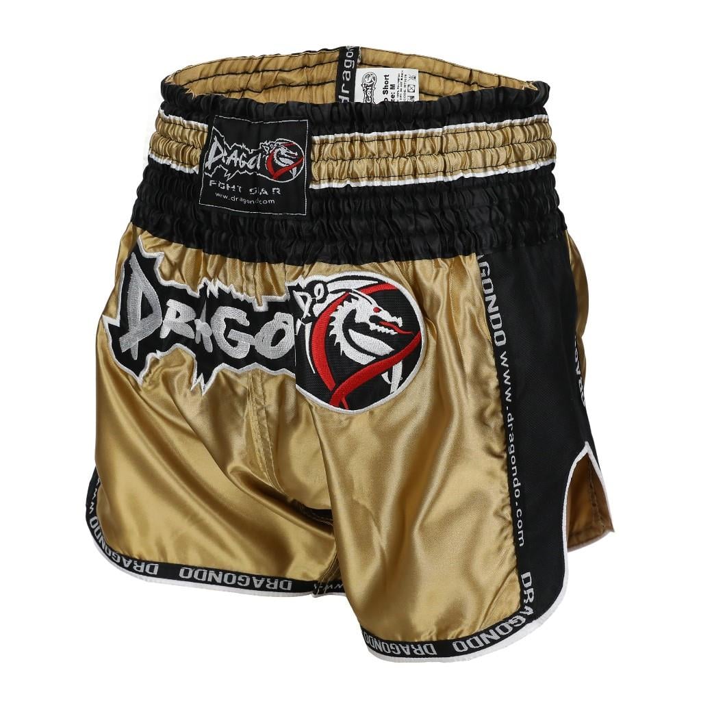 DragonDo MT3075 Retro NEO Kick boks Şortu Gold Muay Thai Şort Altın