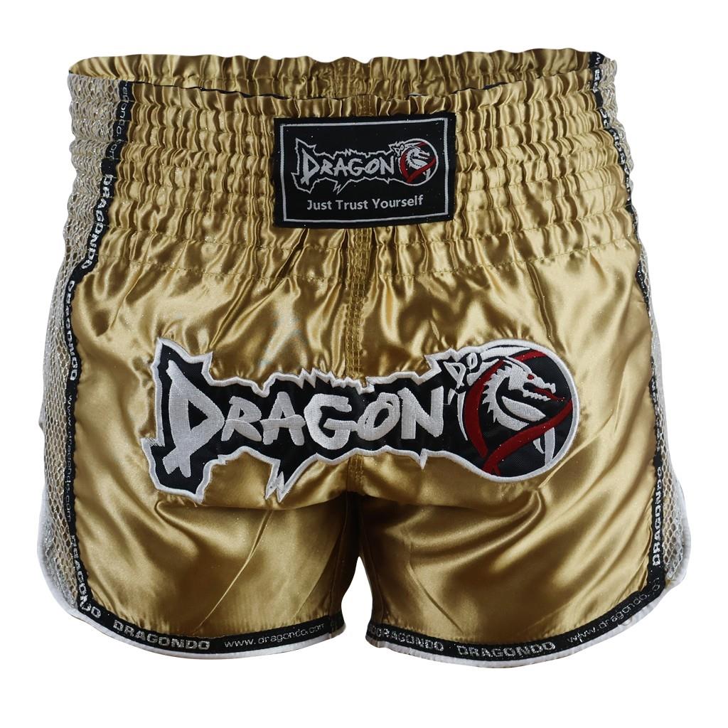 DragonDo MT3076 Shiny Muay Thai Gold Kick Boks Şortu 