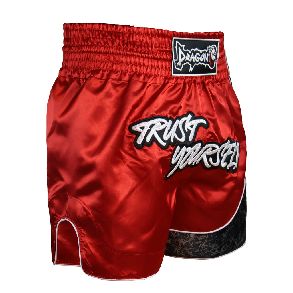 DragonDo MT3409 Trust Yourself Kırmızı Muay Thai Kick Boks Şortu