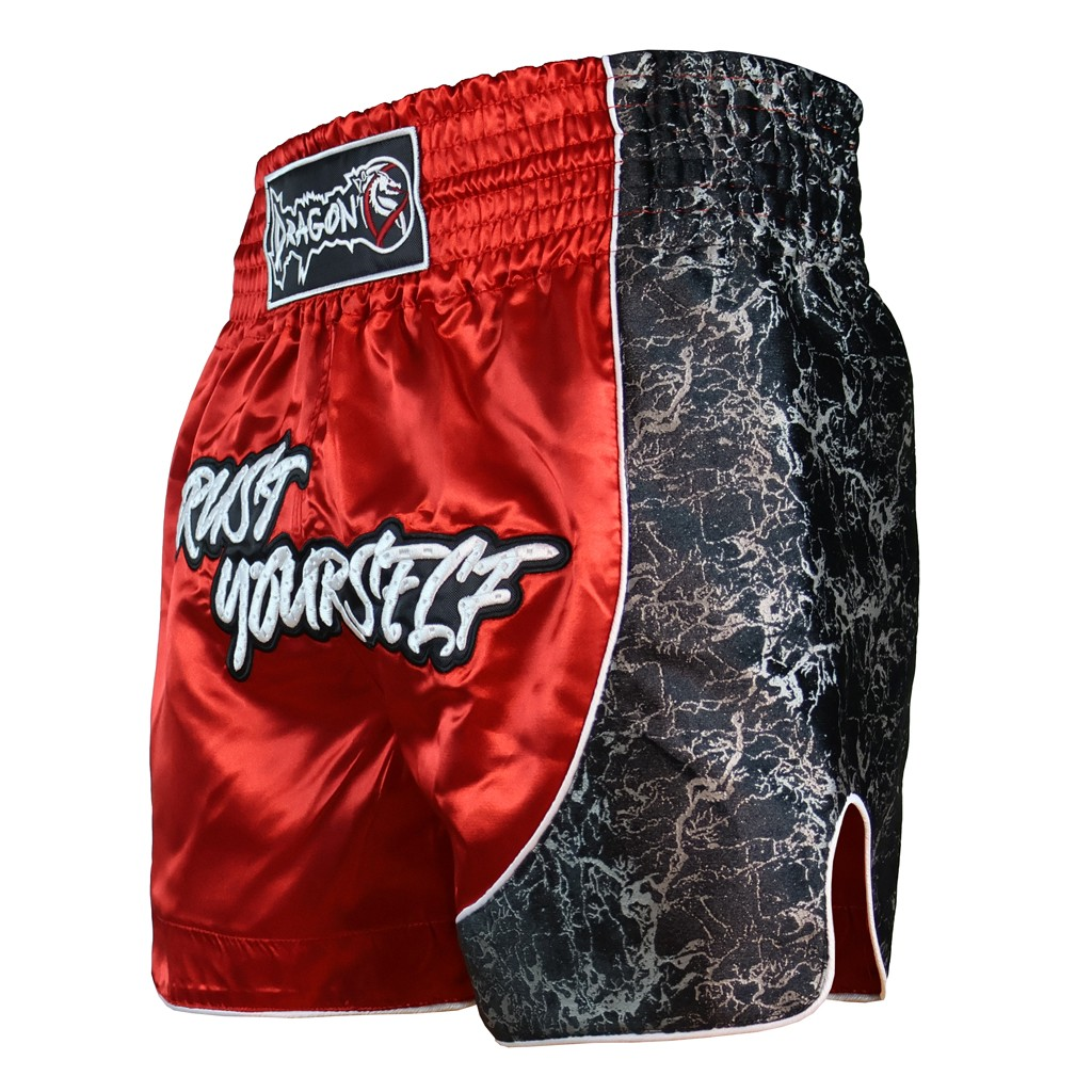 DragonDo MT3409 Trust Yourself Kırmızı Muay Thai Kick Boks Şortu