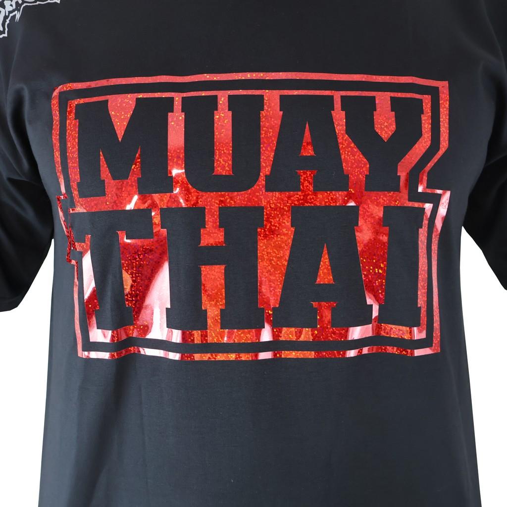 DragonDo TX8523 Muaythai Tişört Parlak Kırmızı Baskılı Muay Thai Tişörtü