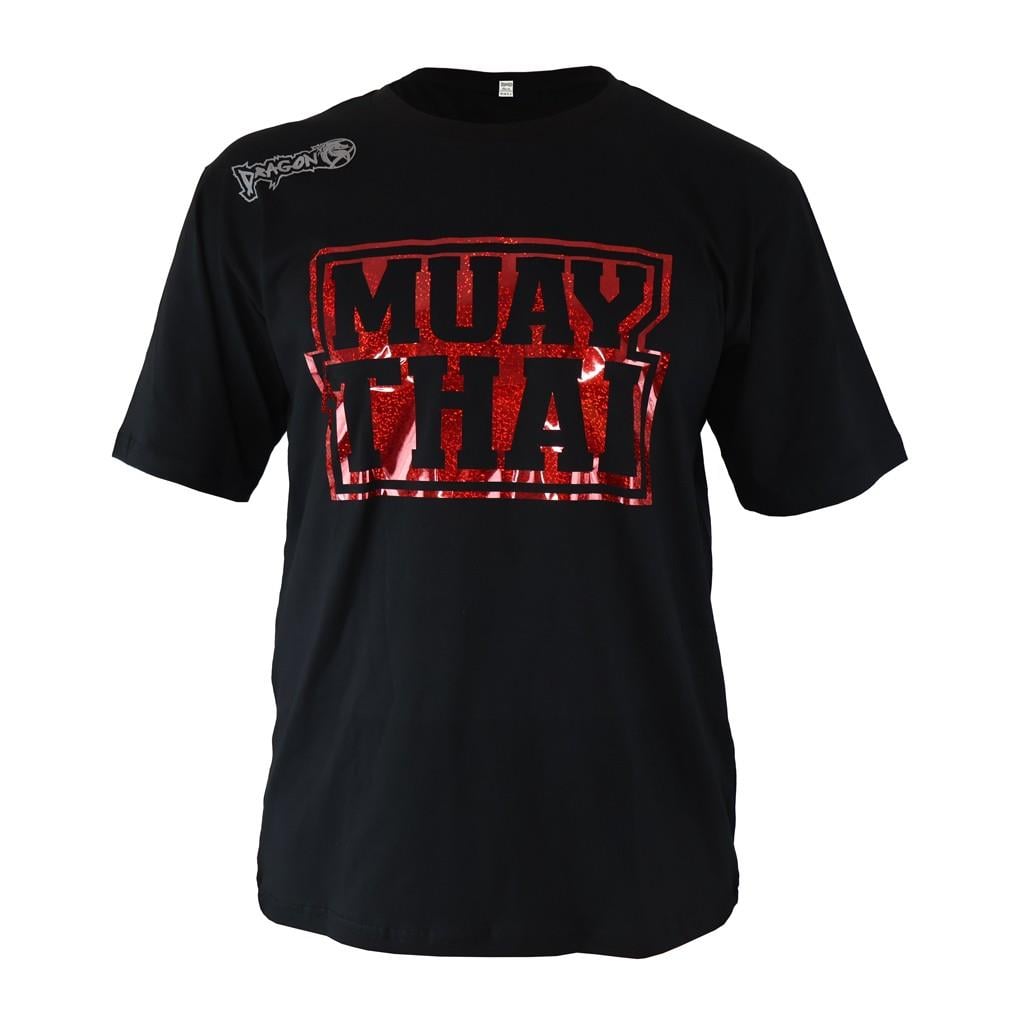 DragonDo TX8523 Muaythai Tişört Parlak Kırmızı Baskılı Muay Thai Tişörtü