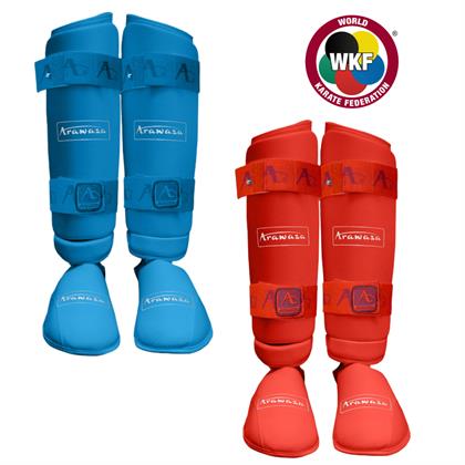 Arawaza WKF Onaylı Karate Kaval Ayak Koruyucu Kırmızı- Mavi