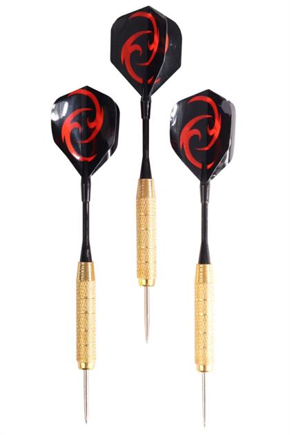Delta 24 Gr. Dart Oku (3’lü Set) - Çelik Uç + Pirinç Gövde + Renkli Kanat - Dart Oku Seti