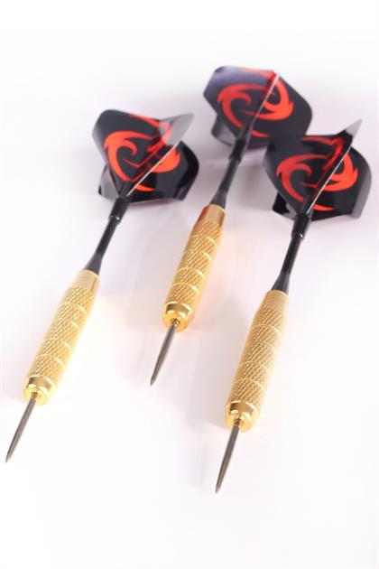 Delta 24 Gr. Dart Oku (3’lü Set) - Çelik Uç + Pirinç Gövde + Renkli Kanat - Dart Oku Seti