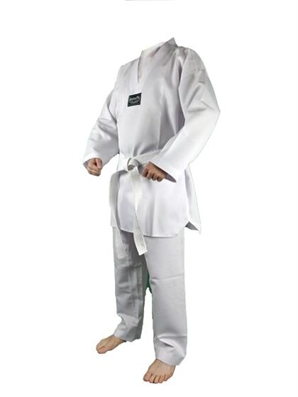 DragonDo 10013 Taekwondo Elbisesi Basic 2.0 Fitilli Beyaz Yaka