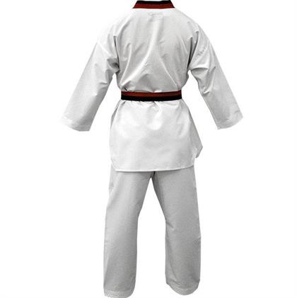 DragonDo 13110 Pum Yaka - Siyah Kırmızı Yaka Taekwondo Elbisesi