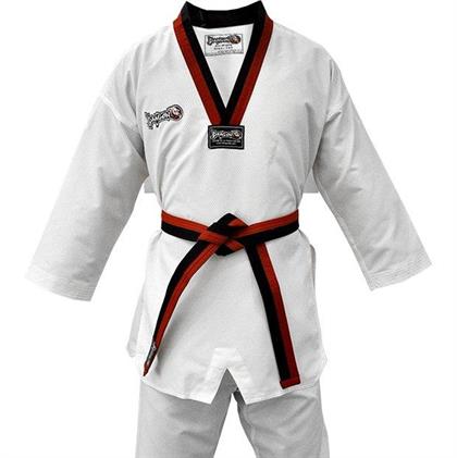 DragonDo 13110 Pum Yaka - Siyah Kırmızı Yaka Taekwondo Elbisesi