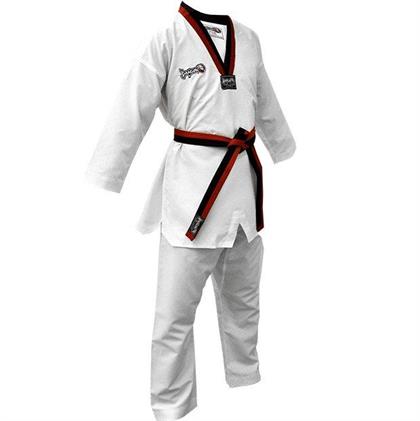 DragonDo 13110 Pum Yaka - Siyah Kırmızı Yaka Taekwondo Elbisesi