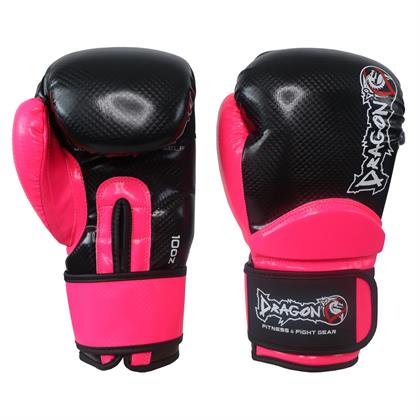 DragonDo 30025-P Carbon 5 Boks Eldiveni Pembe Muay Thai Kick boks Eldiveni