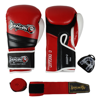 DragonDo 30096-P Attack-6 Boks Eldiveni Seti (Eldiven+Bandaj+Dişlik)