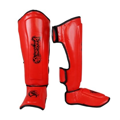 DragonDo 40715-P Kaval Ayak Koruyucu Kırmızı Profesyonel Kick Boks Kaval Koruyucu