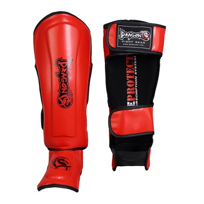 DragonDo 40715-P Kaval Ayak Koruyucu Kırmızı Profesyonel Kick Boks Kaval Koruyucu